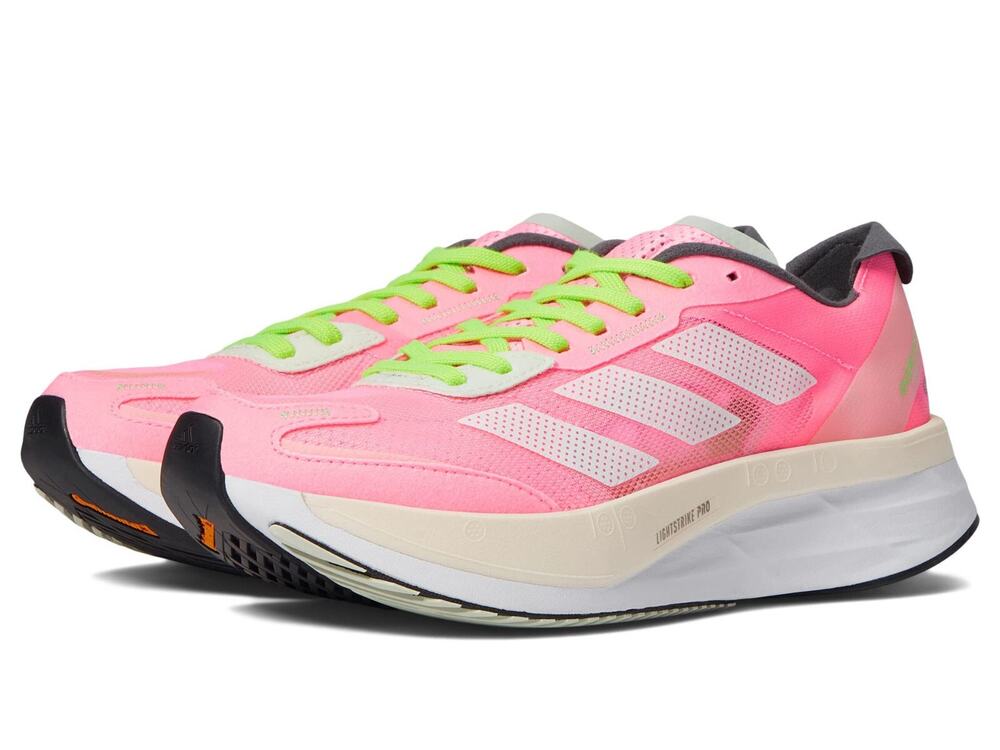 adidas Adizero Boston 11 Women Running shoes Beam Pink/White/Beam Green 8 B